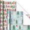 Cute Recyclable Christmas Wrapping Paper (6 Rolls: 180 Sq. Ft. Total) Red, Blue, Green Plaid, Merry Everything, Colorful Houses, Snowmen and Trees, Dots, Stripes